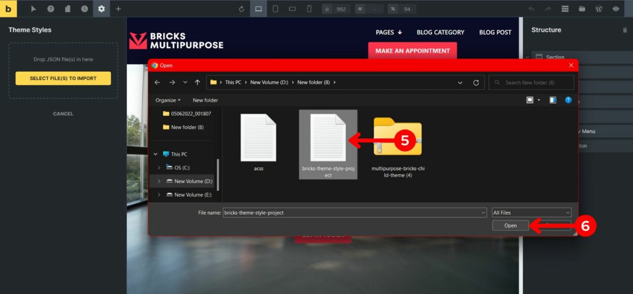 How to import and set up bricks theme style - Bricks Awesome