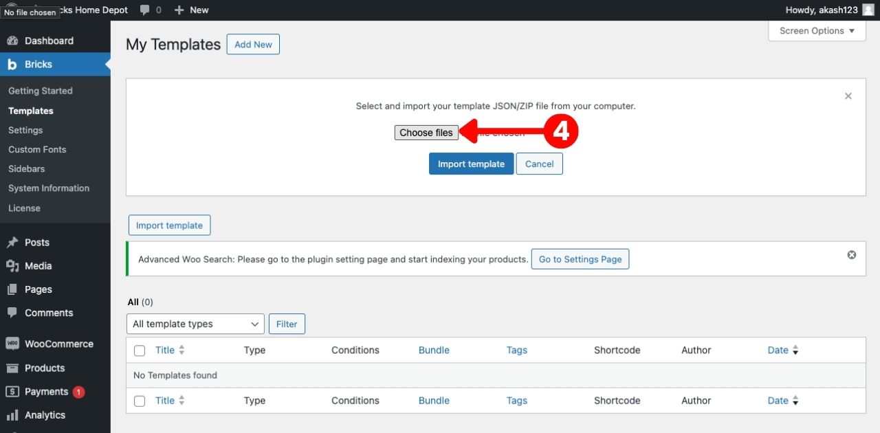 How to import Backend Template 2