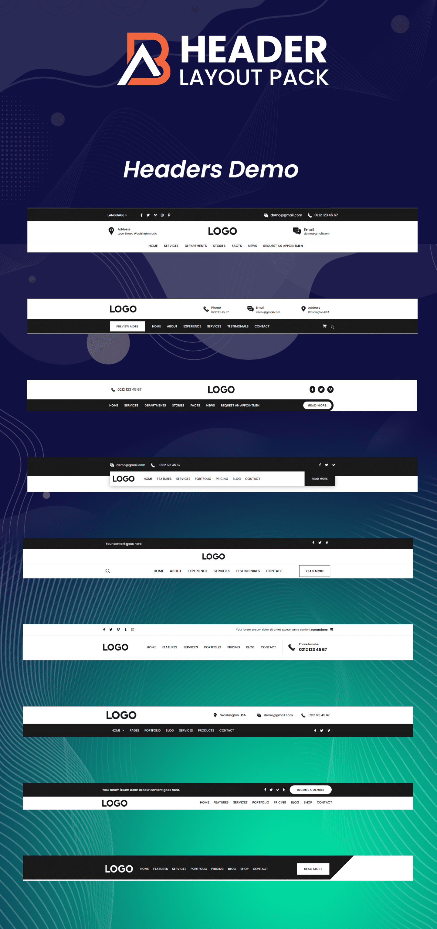 Bricks 50 Headers Pack fullwidth 1
