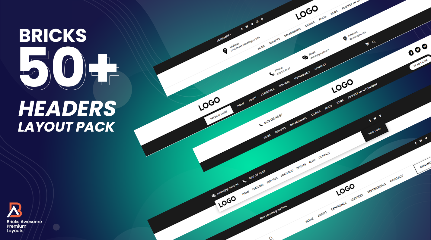 Bricks 50 Headers Pack