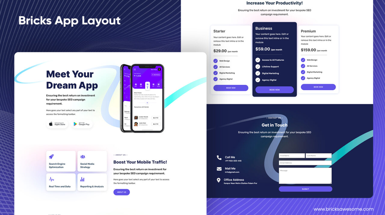 Bricks App Layout - Bricks Layouts, Child Themes and more...