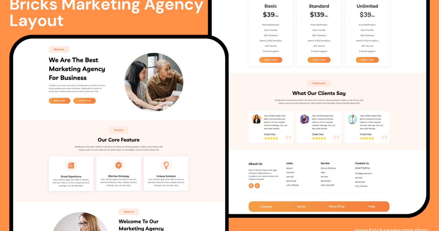 Bricks Marketing Agency Layout