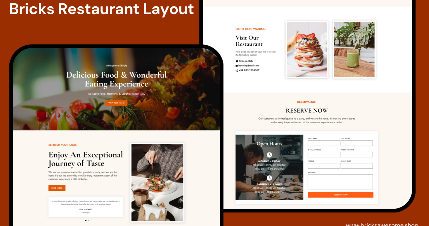 Bricks Restaurant Layout