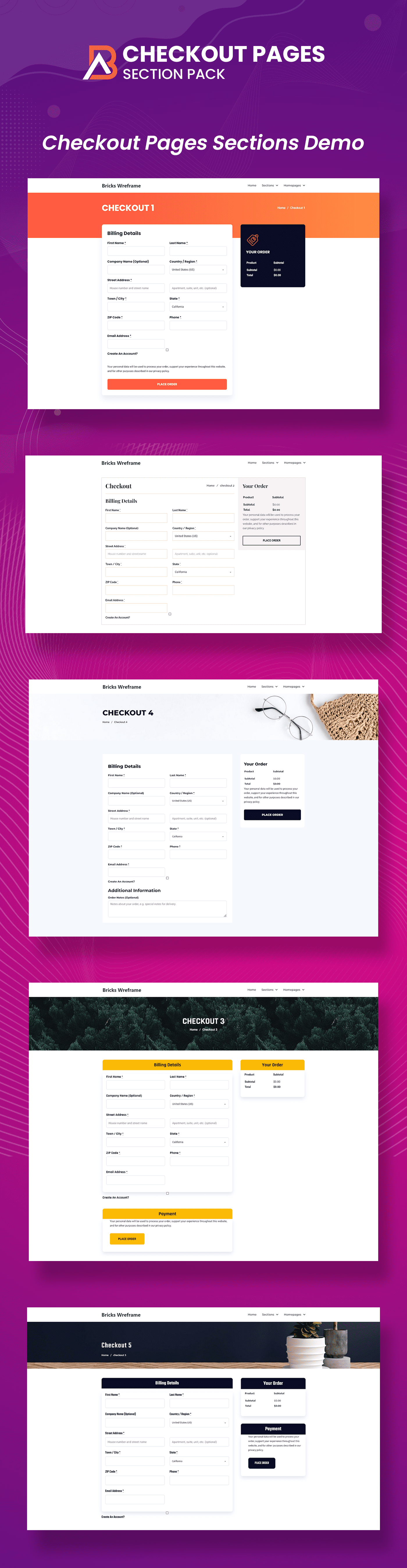 Bricks Checkout Pages fullwidth