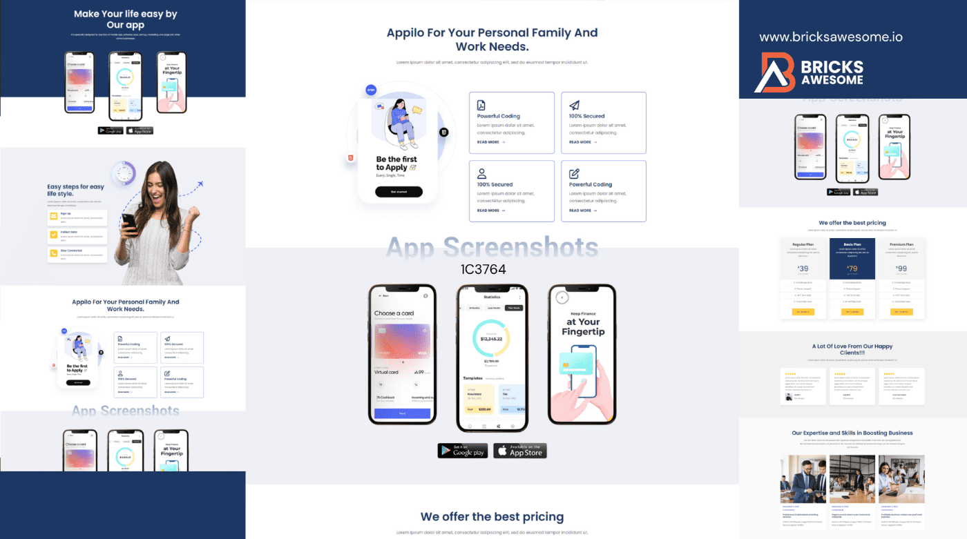 Bricks App Landing Layout