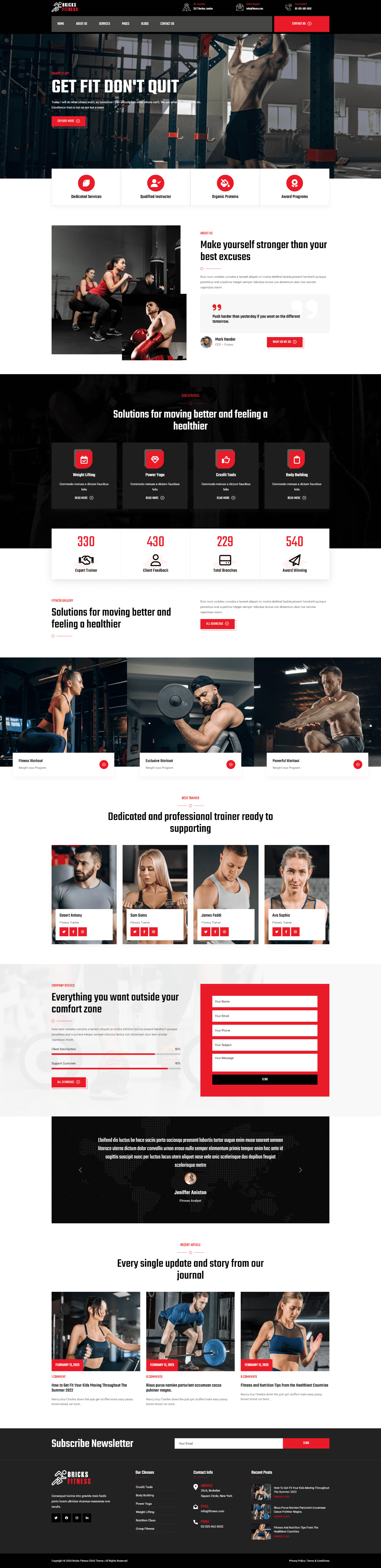 Bricks Fitness Child Theme Full Width