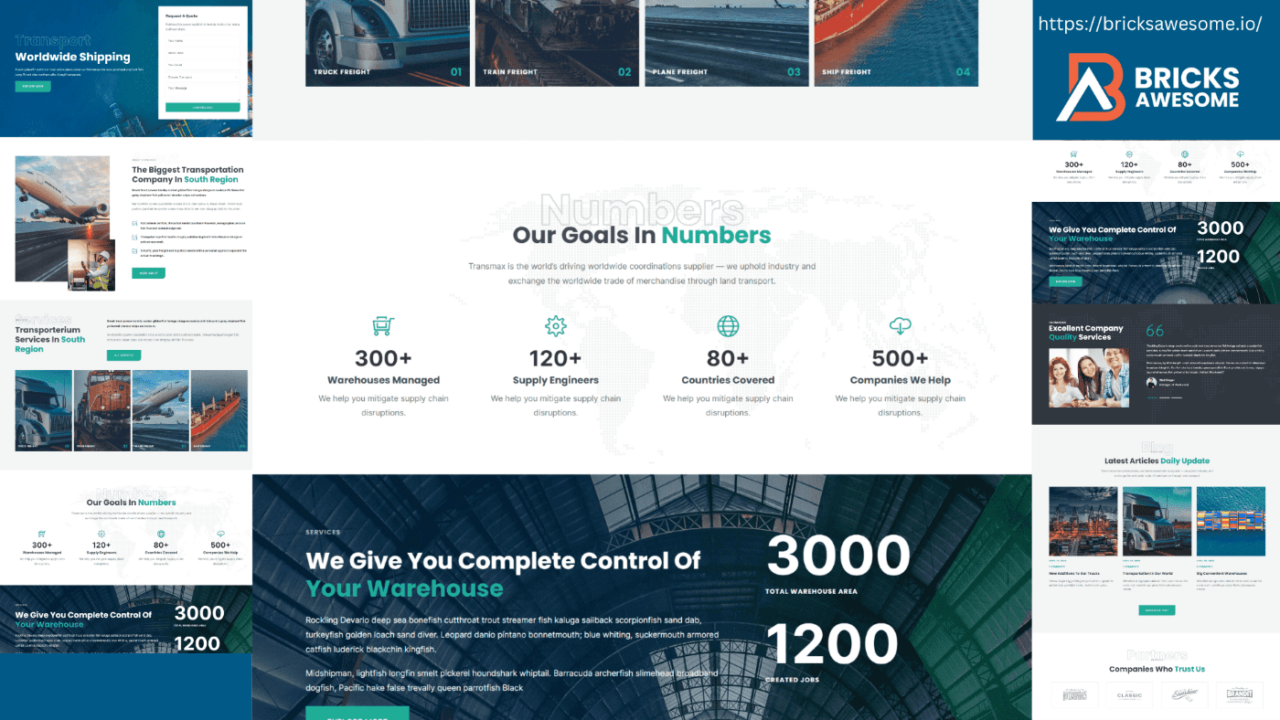 Bricks Worldwide Shipping Layout Bricks Layouts, Child Themes and more...